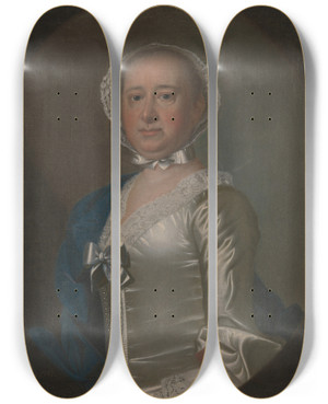 Triptych art skateboard deck of Jeremiah Theus Mrs Gabriel Manigault by Jeremiah Theus (1716-1774) Triptych art skateboard deck of Jeremiah Theus Mrs Gabriel Manigault by Jeremiah Theus (1716-1774)