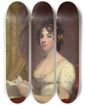 Triptych art skateboard deck of Gilbert Stuart Anna Maria Brodeau Thornton Mrs William Thornton by Gilbert Stuart (1755-1828)