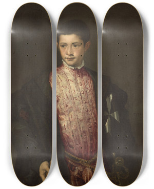 Triptych art skateboard deck of Titian Ranuccio Farnese by Titian (1488-1576)
