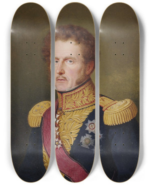 Triptych art skateboard deck of Franz Seraph Stirnbrand Portrait Des Ernst Freiherr Von Hgel In Dreiviertelansicht Nach Links by Franz Seraph Stirnbrand (1788-1882)