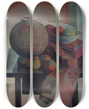 Triptych art skateboard deck of Ilmari Aalto Still Life_1 by Ilmari Aalto (1891-1934)