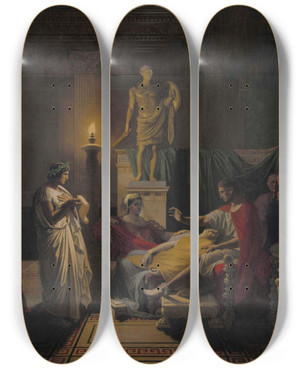 Triptych art skateboard deck of Jean Auguste Dominique Ingres Virgil Reading From The Aeneid by Jean Auguste Dominique Ingres (1780-1867)