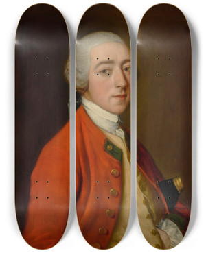 Triptych art skateboard deck of Thomas Gainsborough Portrait Of Robert Price Esquire Of Foxley by Thomas Gainsborough (1727-1788)