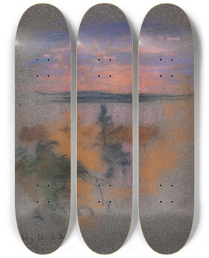 Triptych art skateboard deck of Eero Jrnefelt Untitled_14 by Eero Jarnefelt (1863-1937)