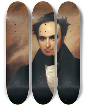 Triptych art skateboard deck of Francis Alexander Daniel Webster_1 by Francis Alexander (1800-1880)