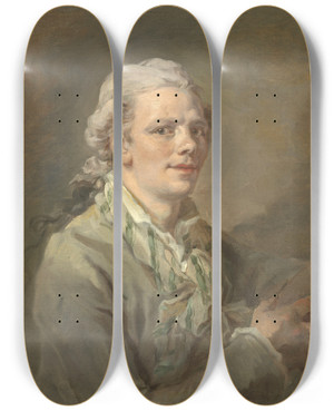 Triptych art skateboard deck of French School Portrait Of A Young Man by French School (16-19-)
