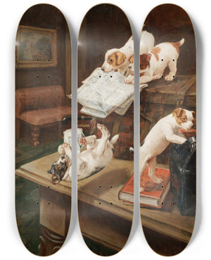 Triptych art skateboard deck of John Hayes Raiders by John Hayes (1786-1866)
