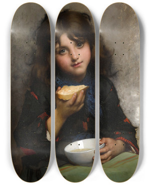 Triptych art skateboard deck of Lonjeanbasile Perrault Le Goter by Lon-Jean-Basile Perrault (1832-1908)