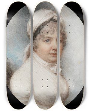 Triptych art skateboard deck of William Wood Mrs Ellen Devis by William Wood (1768-1809)