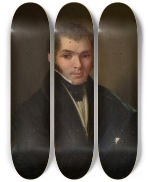 Triptych art skateboard deck of Zofia Szymanowskalenartowicz Portrait Of Jzef Szymanowski by Zofia Szymanowska-Lenartowicz (1825-1870)