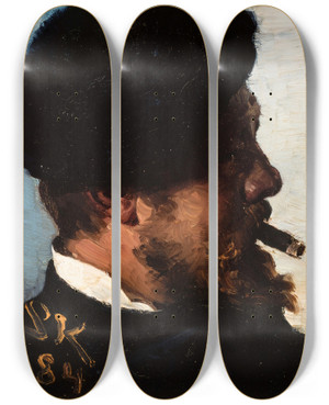 Triptych art skateboard deck of Peder Severin Kryer Fritz Stoltenberg by Peder Severin Kroyer (1851-1909)