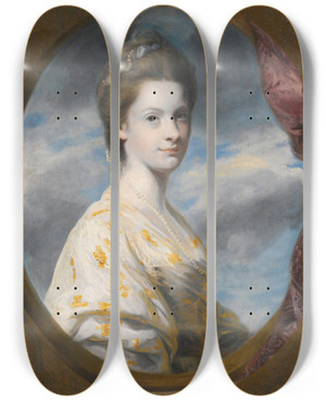 Triptych art skateboard deck of Sir Joshua Reynolds Portrait Of Sophia Mrs Edwardsouthwell Later Lady De Clifford 17431828 by Sir Joshua Reynolds (1723-1792)