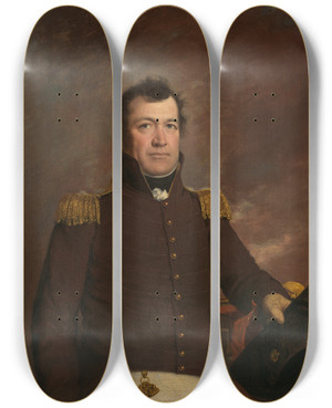 Triptych art skateboard deck of John Wesley Jarvis Jacob Jennings Brown_1 by John Wesley Jarvis (1781-1840)