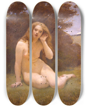 Triptych art skateboard deck of Kenyon Cox Echo by Kenyon Cox (1856-1919)