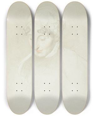 Triptych art skateboard deck of Sir Thomas Lawrence Portrait Of A Lady_1 by Sir Thomas Lawrence (1769-1830)