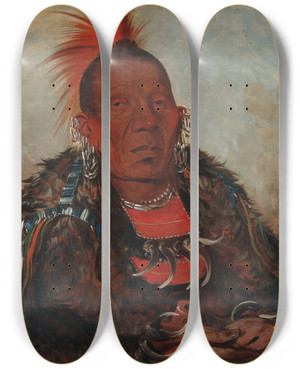 Triptych art skateboard deck of George Catlin Wahronesah The Surrounder Chief Of The Tribe_2 by George Catlin (1796-1872) Triptych art skateboard deck of George Catlin Wahronesah The Surrounder Chief Of The Tribe_2 by George Catlin (1796-1872)
