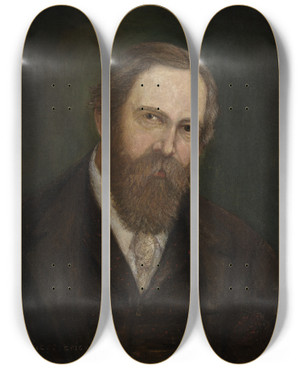 Triptych art skateboard deck of Louise Fitzpatrick Albert Pinkham Ryder by Louise Fitzpatrick