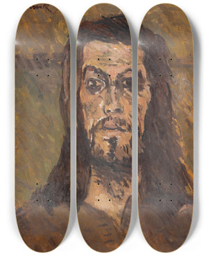 Triptych art skateboard deck of Cyprin Majernk The Head Of Saint John The Baptist by Cyprian Majernik (1909-1945)