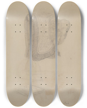 Triptych art skateboard deck of Herbert Marsh Night Cap by Herbert Marsh