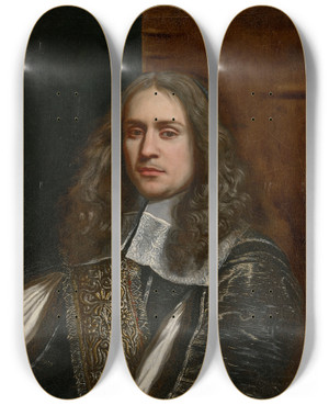 Triptych art skateboard deck of Wallerant Vaillant Portrait Of A Man by Wallerant Vaillant (1623-1677) Triptych art skateboard deck of Wallerant Vaillant Portrait Of A Man by Wallerant Vaillant (1623-1677)