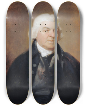 Triptych art skateboard deck of Henry Walton Portrait Of A Man by Henry Walton (1746-1813)