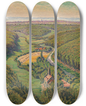 Triptych art skateboard deck of Gustave Cariot Vue De Schlangenbad by Gustave Cariot (1872-1950) Triptych art skateboard deck of Gustave Cariot Vue De Schlangenbad by Gustave Cariot (1872-1950)