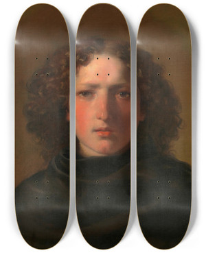 Triptych art skateboard deck of Friedrich Von Amerling Hans Gasser Bildhauer by Friedrich Von Amerling (1803-1887)