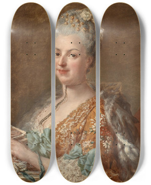 Triptych art skateboard deck of Anna Dorothea Therbusch Portrait De Louise Honorine Crozat Du Chtel Duchesse De Choiseul 17351801 by Anna Dorothea Therbusch (1721-1782)