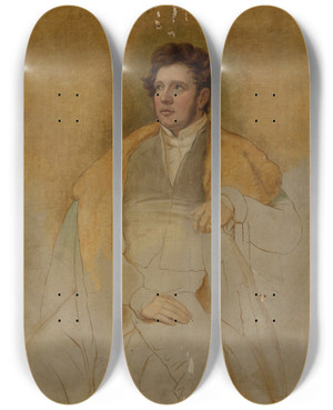 Triptych art skateboard deck of Joseph Karl Stieler Portrait Of Artur Potocki by Joseph Karl Stieler (1781-1858)