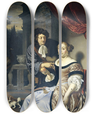 Triptych art skateboard deck of Frans Van Mieris The Elder A Man And A Woman by Frans Van Mieris The Elder (1635-1681) Triptych art skateboard deck of Frans Van Mieris The Elder A Man And A Woman by Frans Van Mieris The Elder (1635-1681)