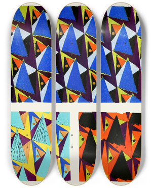 Triptych art skateboard deck of Christian Stoll Kunstgewerbliche Schmuckformen Fur Die Flache Pl 20 by Christian Stoll (20-)