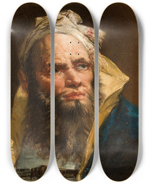 Triptych art skateboard deck of Giovanni Battista Tiepolo Head Of A Philosopher by Giovanni Battista Tiepolo (1696-1770) Triptych art skateboard deck of Giovanni Battista Tiepolo Head Of A Philosopher by Giovanni Battista Tiepolo (1696-1770)