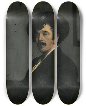 Triptych art skateboard deck of Walter Greaves Portrait Of James Abbott Mcneill Whistler by Walter Greaves (1841-1930) Triptych art skateboard deck of Walter Greaves Portrait Of James Abbott Mcneill Whistler by Walter Greaves (1841-1930)