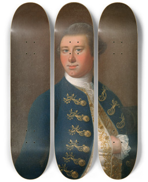 Triptych art skateboard deck of Jeremiah Theus John Dart by Jeremiah Theus (1716-1774) Triptych art skateboard deck of Jeremiah Theus John Dart by Jeremiah Theus (1716-1774)