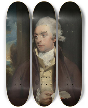 Triptych art skateboard deck of Sir Thomas Lawrence Portrait Of Mr Darby by Sir Thomas Lawrence (1769-1830)