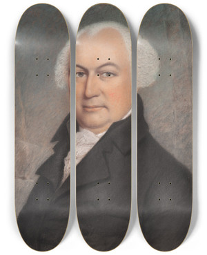 Triptych art skateboard deck of James Sharples Gouverneur Morris by James Sharples (1825-1893)