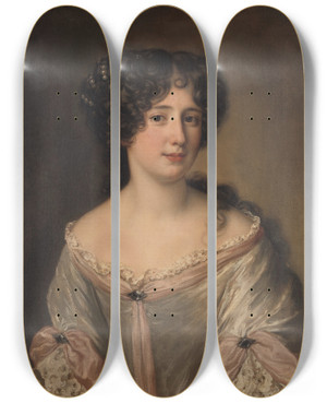 Triptych art skateboard deck of Jacob Ferdinand Voet Portrait Of La Duchessa Mancini Colonna 16461699 by Jacob Ferdinand Voet (1639-1700)
