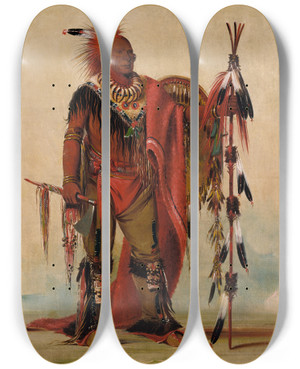 Triptych art skateboard deck of George Catlin Keeokk The Watchful Fox Chief Of The Tribe by George Catlin (1796-1872) Triptych art skateboard deck of George Catlin Keeokk The Watchful Fox Chief Of The Tribe by George Catlin (1796-1872)
