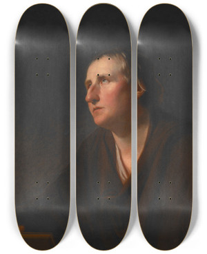 Triptych art skateboard deck of George Romney Portrait Of Rev Richard Stables by George Romney (1734-1802)