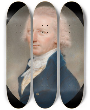 Triptych art skateboard deck of John Smart General Stevenson by John Smart (1741-1811)