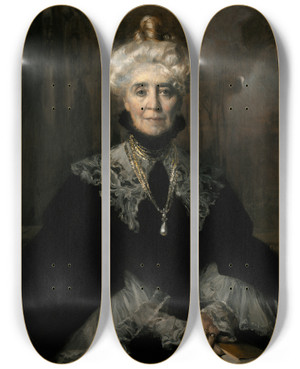Triptych art skateboard deck of Franois Flameng Mrs Adeline M Noble by Francois Flameng (1856-1923)