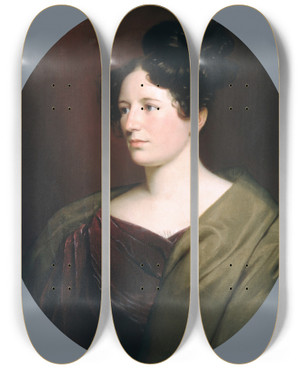 Triptych art skateboard deck of Charles Cromwell Ingham Mrs David Cadwallader Colden by Charles Cromwell Ingham (1786-1863)