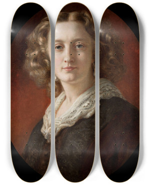Triptych art skateboard deck of Franz Xaver Winterhalter Portrait Of Zofia Odescalchi Ne Branicka by Franz Xaver Winterhalter (1805-1873)