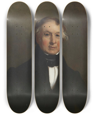 Triptych art skateboard deck of Thomas Sully John Potter by Thomas Sully (1783-1872)