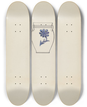 Triptych art skateboard deck of Charles Caseau Crock_11 by Charles Caseau (1880)