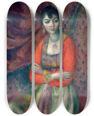 Triptych art skateboard deck of William James Glackens Armenian Girl by William James Glackens (1870-1938)
