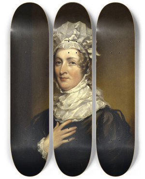 Triptych art skateboard deck of John Trumbull Portrait Of Mrs John Trumbull by John Trumbull (1756-1843) Triptych art skateboard deck of John Trumbull Portrait Of Mrs John Trumbull by John Trumbull (1756-1843)