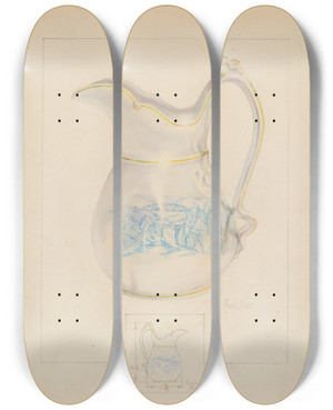 Triptych art skateboard deck of Joseph Sudek Cream Pitcher by Joseph Sudek