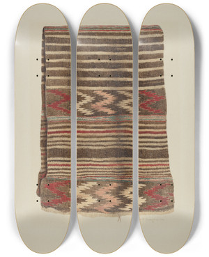 Triptych art skateboard deck of Ethel Dougan Saddle Blanket by Ethel Dougan Triptych art skateboard deck of Ethel Dougan Saddle Blanket by Ethel Dougan