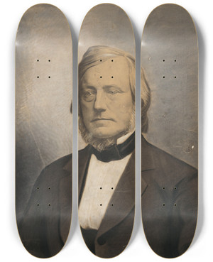 Triptych art skateboard deck of L Wieser Josiah Minot by L Wieser (1881)